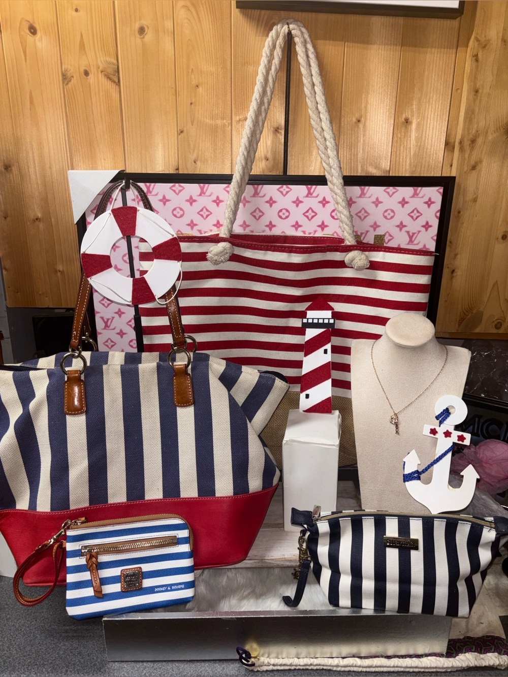 Dooney & Bourke nautical tote bag bundle
